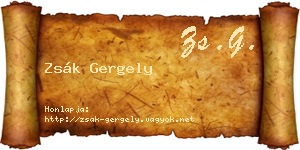 Zsák Gergely névjegykártya